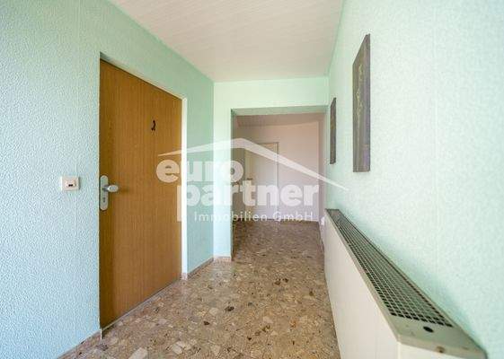 Flur mit Eingang Wohnung und Badezimmer (links)