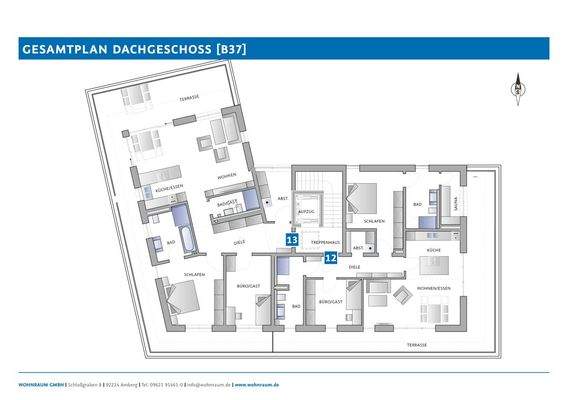 Gesamtplan - Dachgeschoss - Penthaus [B37]