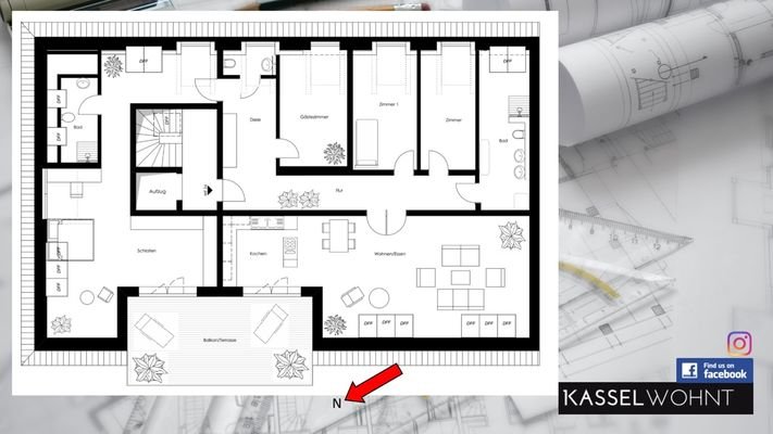 Grundriss Dachgeschosswohnung