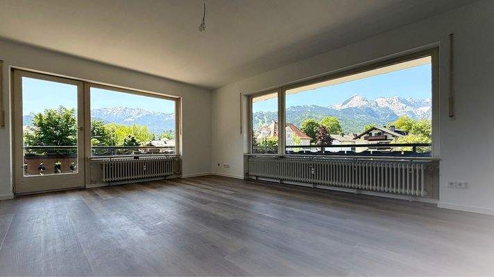 Wohnzimmer Blick Süd und West
