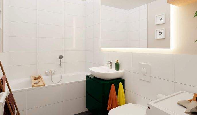 Modernes Bad mit Badewanne