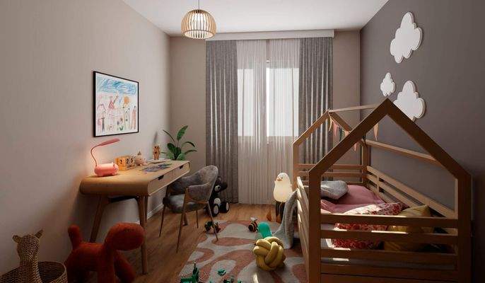 Viel Platz zum Spielen im Kinderzimmer