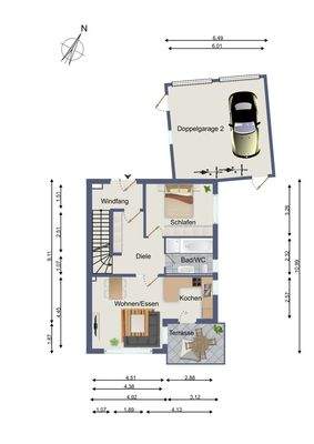 Unverbindlicher 2D Grundriss des Erdgeschosses