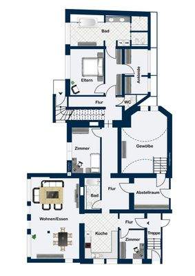 Grundriss Gestaltungsmöglichkeit 1