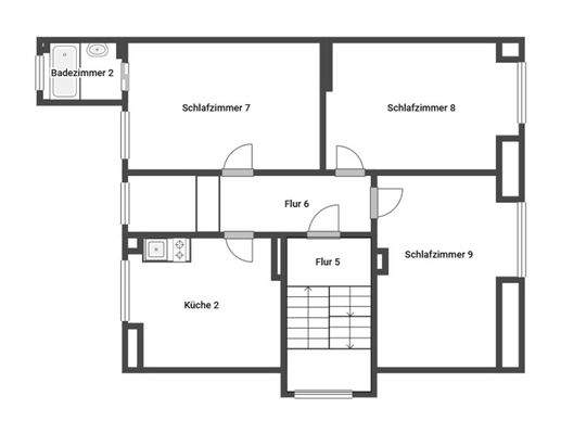 Grundriss Skizze 2. OG