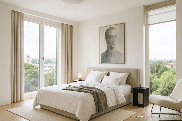 Moderne Schlafzimmer mit Cityblick 2 JPG