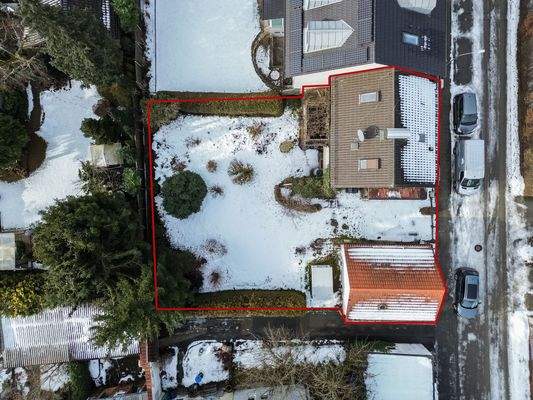 Grundstück Draufsicht markiert