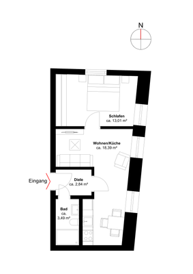 Grundriss Erdgeschoss, WE 02