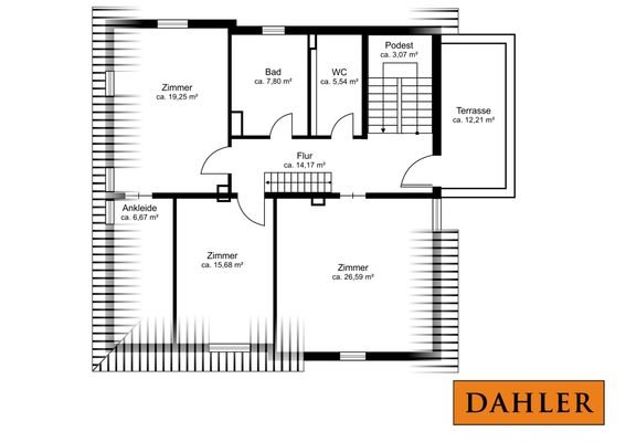 Grundriss Maisonette 2. OG