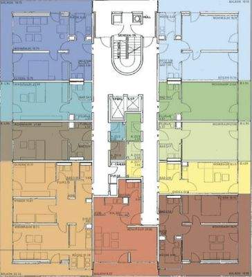 Etagengrundriss, Whg. 1 dunkelblau