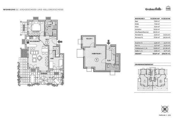 Grundriss EG-Wohnung Nr. 1