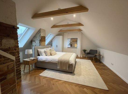 Schlafzimmer im DG KI gestaged