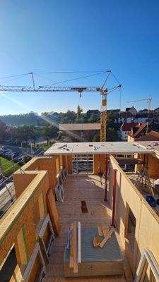 Neubau Grüne Mitte - Verlegung Holzelementdecken