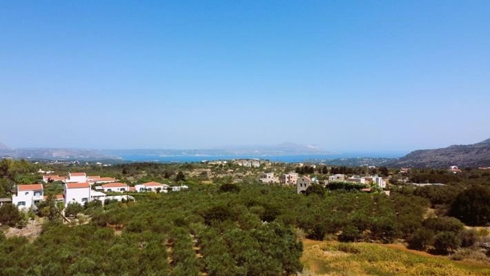 Kreta, Litsarda: Erstklassiges Grundstück zum Verkauf in Apokoronas mit Baugenehmigung und atemberaubender Aussicht