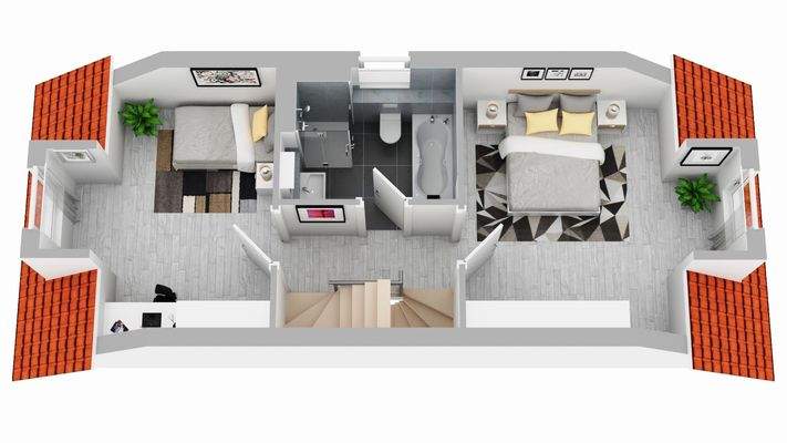 Obergeschoss - unverbindliche Illustration 