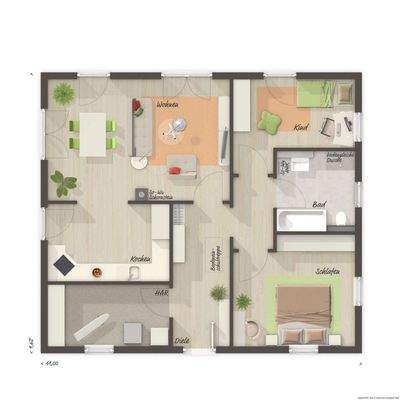 Grundriss Bungalow 92