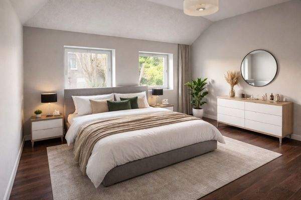 Schlafzimmer möbliert