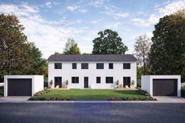 Moderne Doppelhaushälften mit gepflegtem Garten