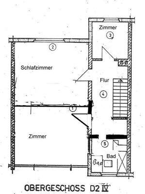 Grundriss-Skizze Obergeschoss