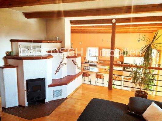 Wohnzimmer mit Blick zur Küche