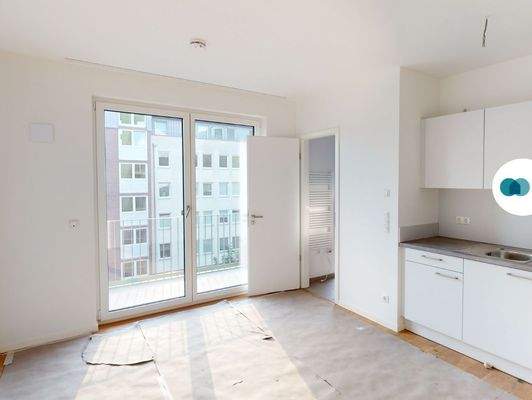 Ansicht II: Wohn- und Schlafzimmer