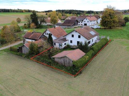 NW-Ansicht mit Schuppen