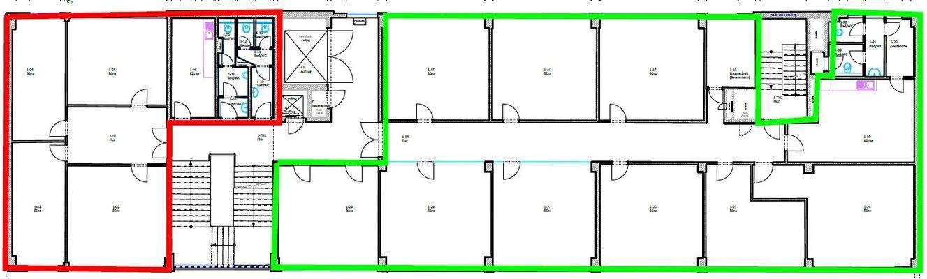 1. OG 512 m², teilbar ab 138 m²