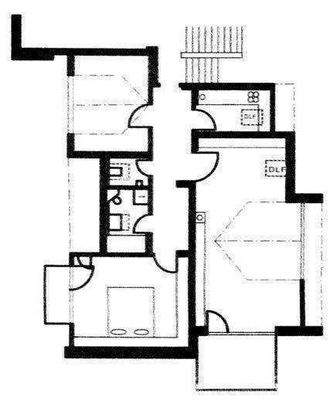Wohnungs-Grundriss, Draufsicht