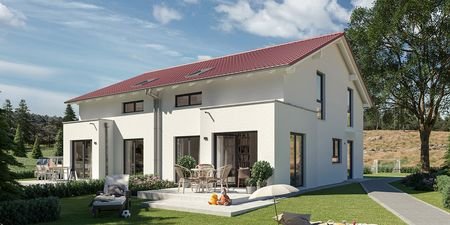 Hausidee_Living_Fertighaus_SOLUTION_124_L_V3_Gartenansicht