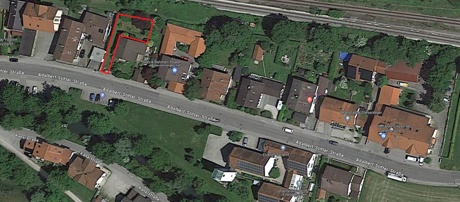 Luftbild vom Baugrundstück