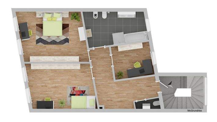 1. Obergeschoss, Haus 1