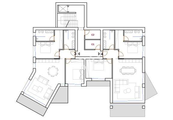 Edificio B - pianta piano primo