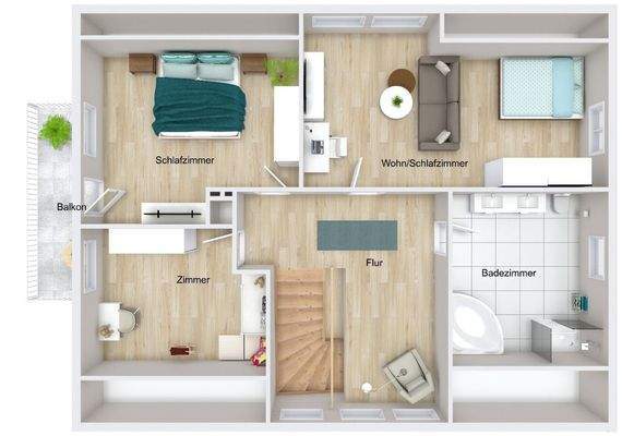 Grundrissoptimierung Dachgeschoss (nicht maßstabgetreu)