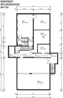 Grundriss Bürotrakt KG