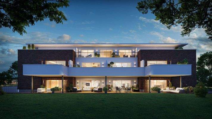 Gartenansicht Dämmerung