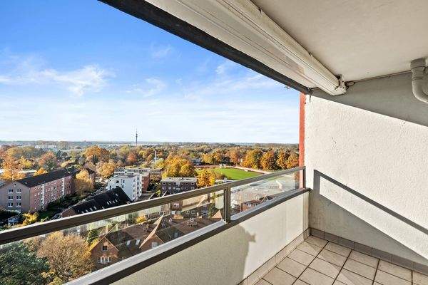 Balkon mit Panoramablick über die Elbe