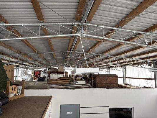 Ansicht Dachkonstruktion mit Lagerfläche