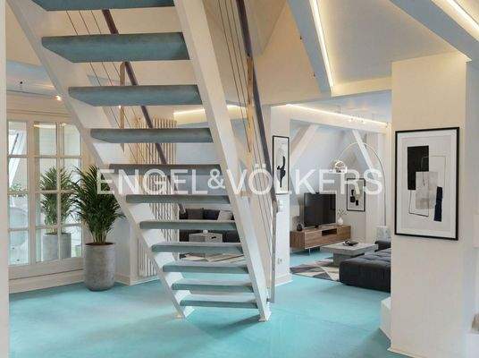 Treppe in die obere Etage - mit KI bearbeitet