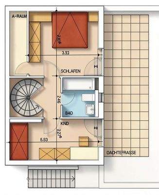 Grundriss 2 OG - Wohnungstyp 3b