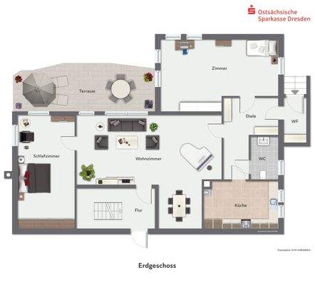 Erdgeschoss möbliert