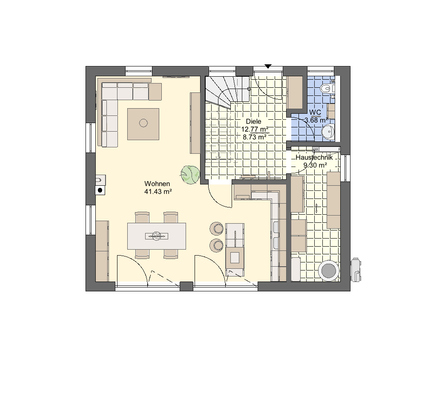 Ihr EG mit einem großen Wohn- Küchenbereich.