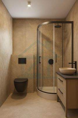 Moderne Badezimmer-Oase mit marmornen Akzenten