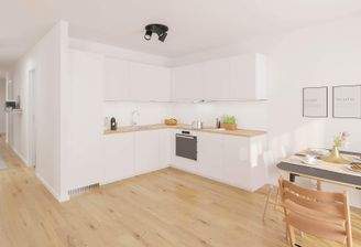 Die offene Wohnküche lädt zum gemeinsamen Kochen e