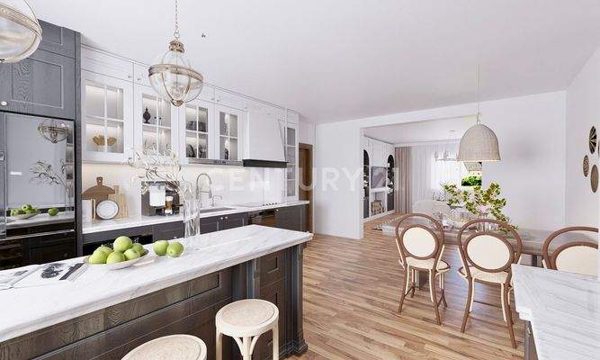 OG Küche mit modernen Möbeln visualisiert