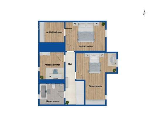 Grundriss Wohnung 2. Stockwerk