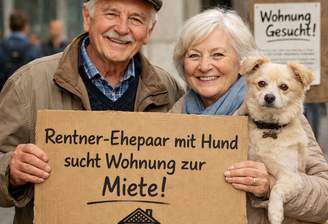 rentner ehepaar mit hund