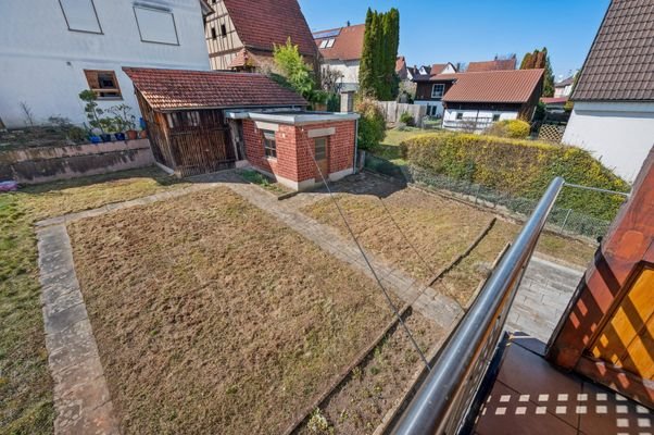 Ausblick vom überdachten Balkon