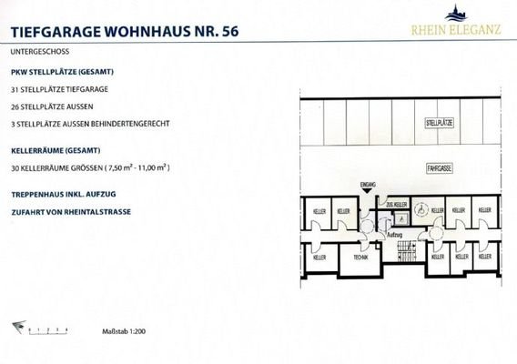 TIefgaragen und Kellergrundriss
