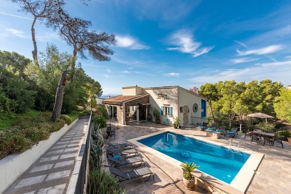 Villa mit Meerblick und Pool in Costa d'en Blanes