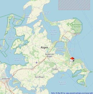 Lage auf der Insel Rügen